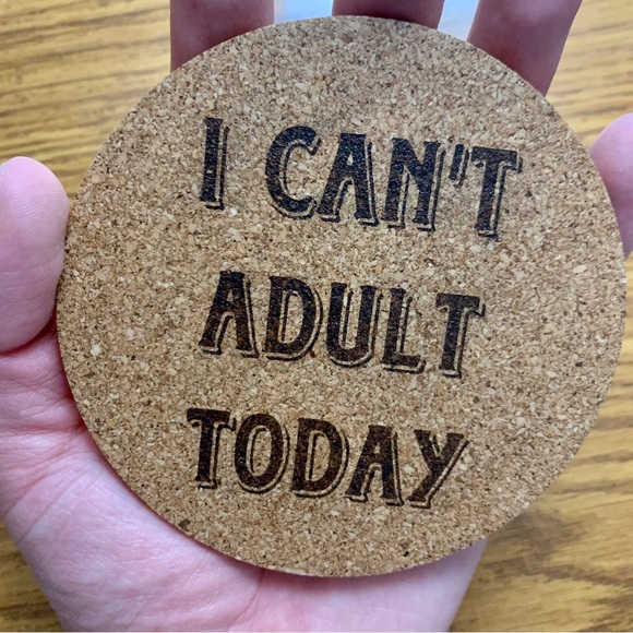 Funny Laser Engraved Cork Coaster #1 - Picture 5 of 6